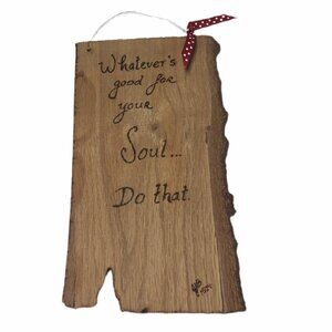 Wood Wall Hanging Homemade Rustic Carving Inspirational Country Cottage